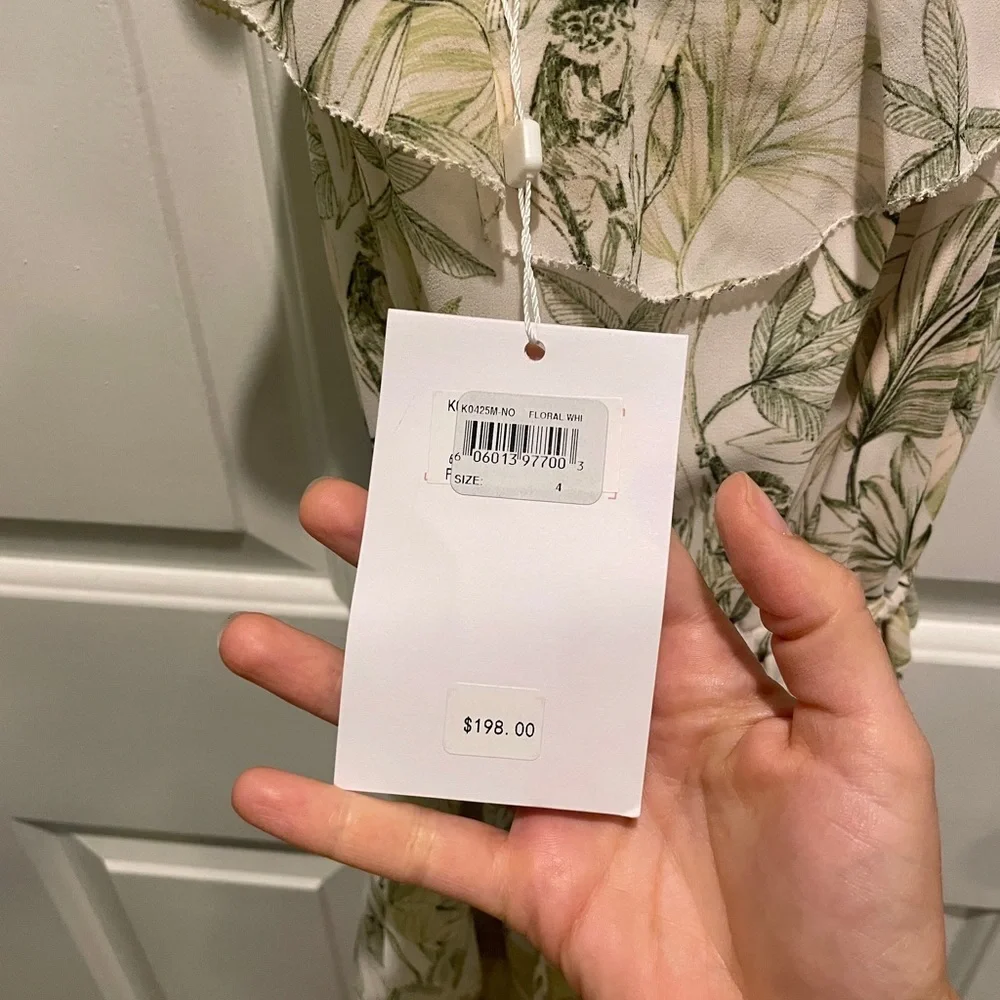 NWT Gal Meets Glam Cheryl Green Tropical Print Dress - Size 4 - Picture 7 of 11